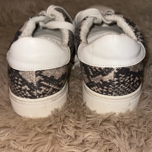 Steve Madden White and Snake Print Athletic Shoes - Picture 3 of 6